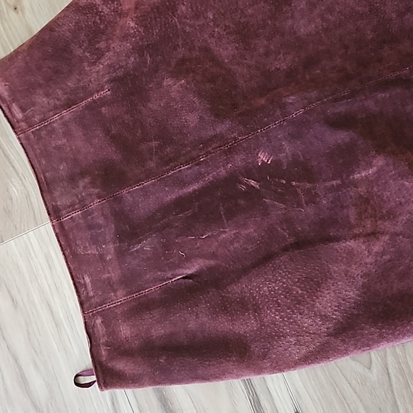 Vintage high waisted suede midi Skirt 8 - Picture 3 of 6